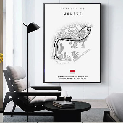 Vintage F1 Circuit Canvas Print