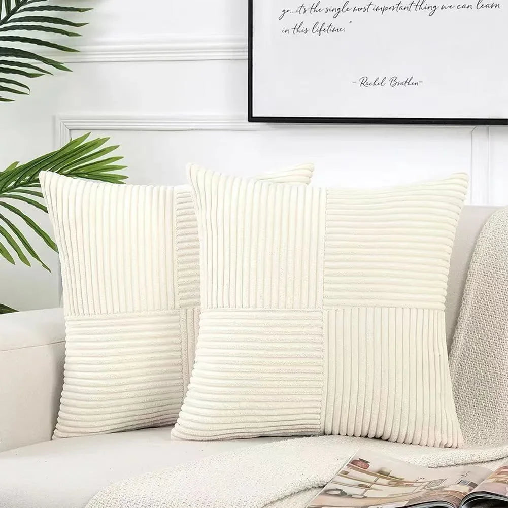 Corduroy Striped Cushion Cover Set (2 pcs)