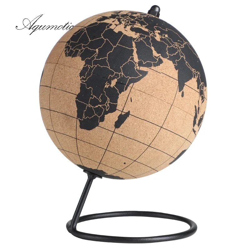 Aqumotic Cork Globe Message Board with Stand