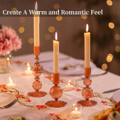 3-Piece Glass Candle & Flower Vase Set