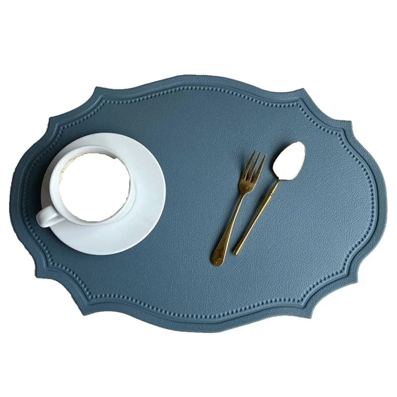 Faux Leather Oval Placemat Set