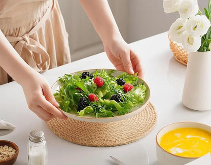 Reactive Glaze Dinnerware Set for 4 – Mocha White | 12-Piece Stoneware Collection