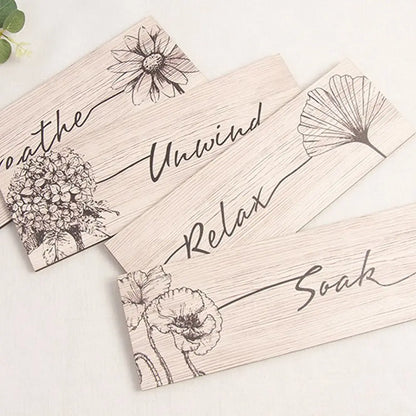 Wooden Floral Wall Art – Set of 4 Decorative Hanging Signs