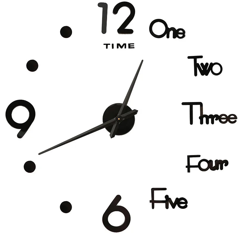 Modern 3D Mirror DIY Wall Clock