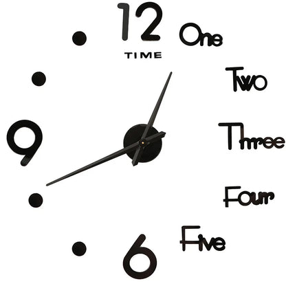 Modern 3D Mirror DIY Wall Clock