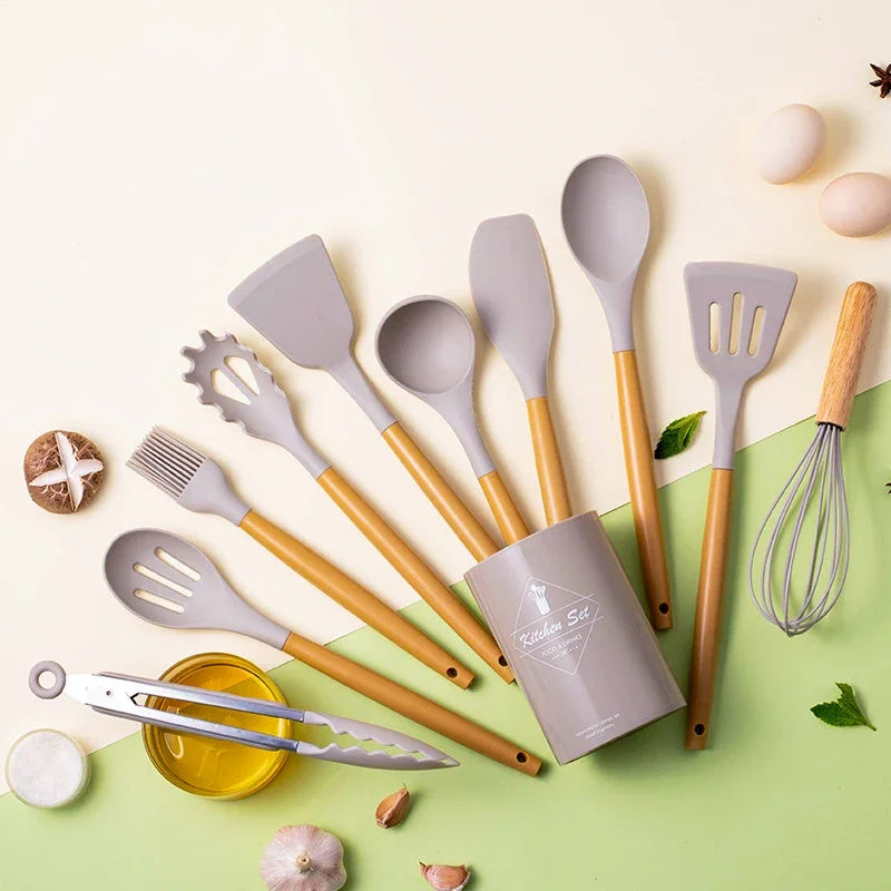 12-Piece Food-Grade Silicone Kitchen Utensils Set