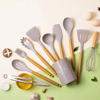 12-Piece Food-Grade Silicone Kitchen Utensils Set