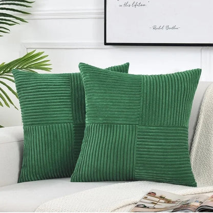 Corduroy Striped Cushion Cover Set (2 pcs)