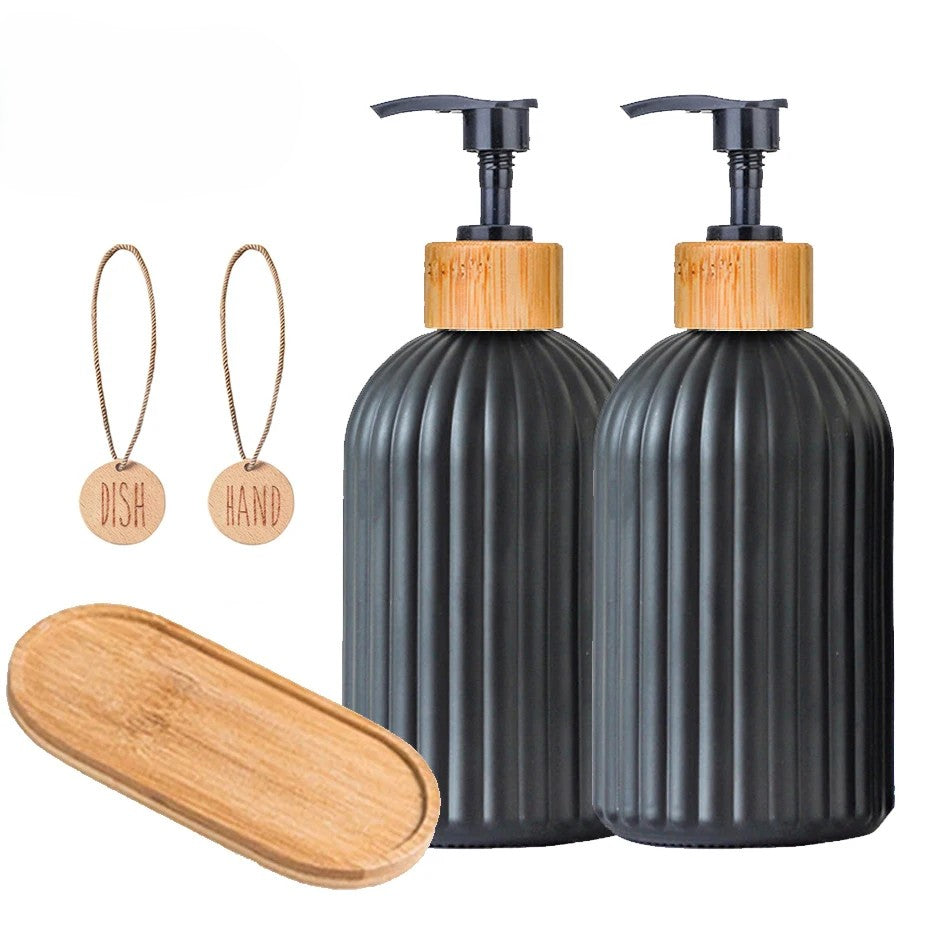 Black Matte Dish Soap Dispenser Bottle – Modern Refillable Kitchen Set