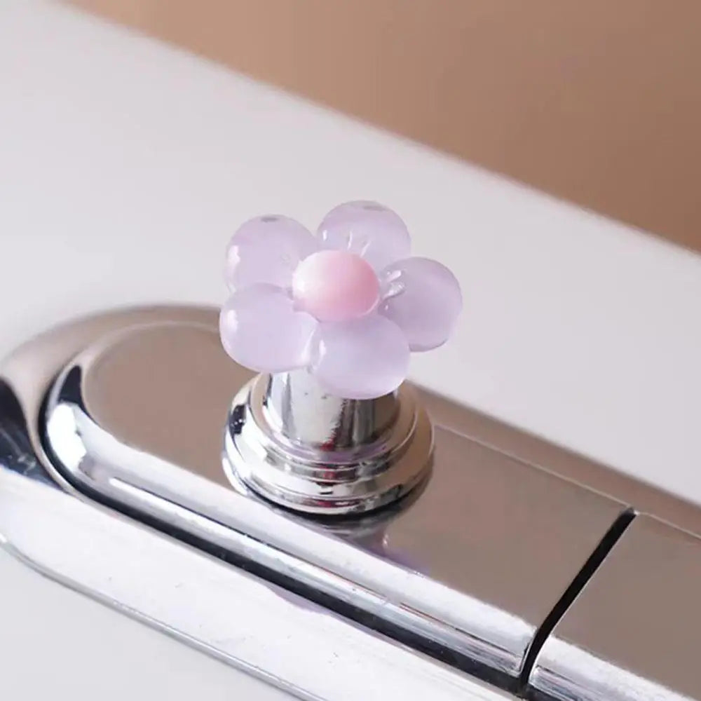 Creative Flower-Shaped Toilet Flush Button
