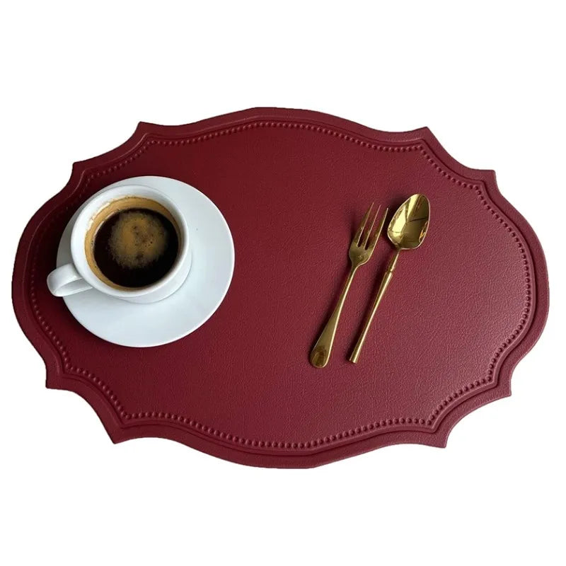 Faux Leather Oval Placemat Set