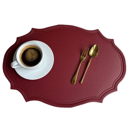 Faux Leather Oval Placemat Set