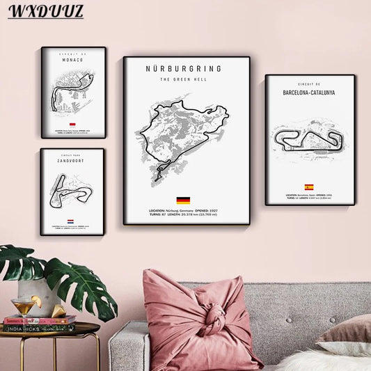 Vintage F1 Circuit Canvas Print